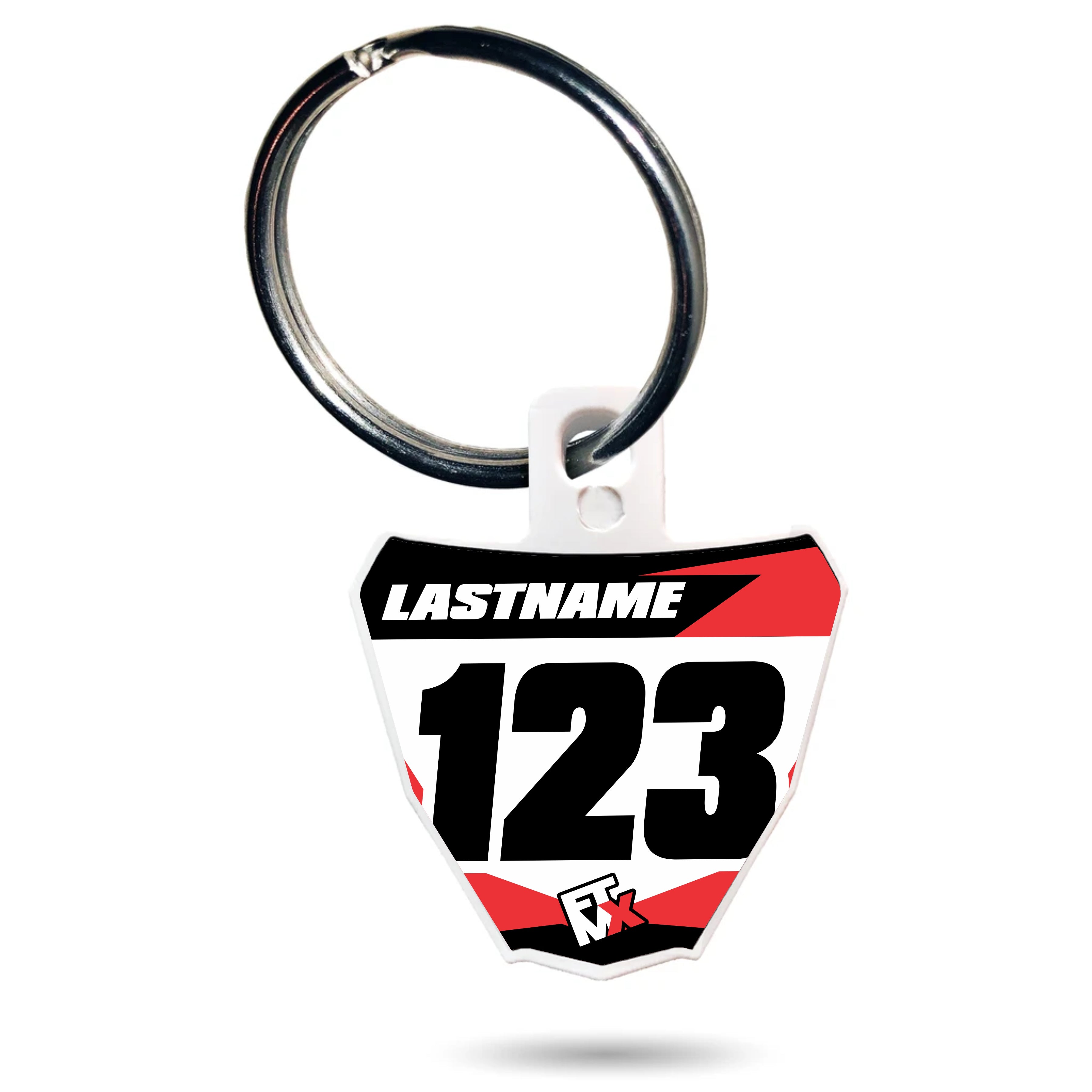 Honda Style Number Plate Keychain White